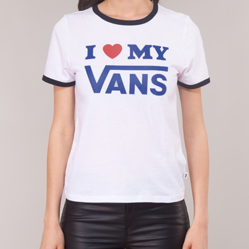 Vans White I Love My Vans Graphic Tee EUC sz L
